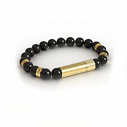 Βραχιόλι με Punch 7mm Les Fines Lames - Oscuro Gold Ring (10mm Χάντρες) Large