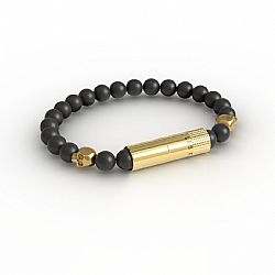 Βραχιόλι με Punch 7mm Les Fines Lames - Oscuro Gold Skull II (8mm Χάντρες) Large