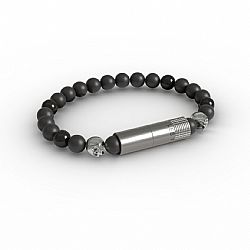 Βραχιόλι με Punch 7mm Les Fines Lames Oscuro Matte Skull I (8mm Χάντρες)