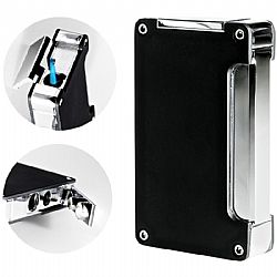 Μεταλλικός Αντιανεμικός Αναπτήρας Adorini Jet Black με Κόπτη Punch