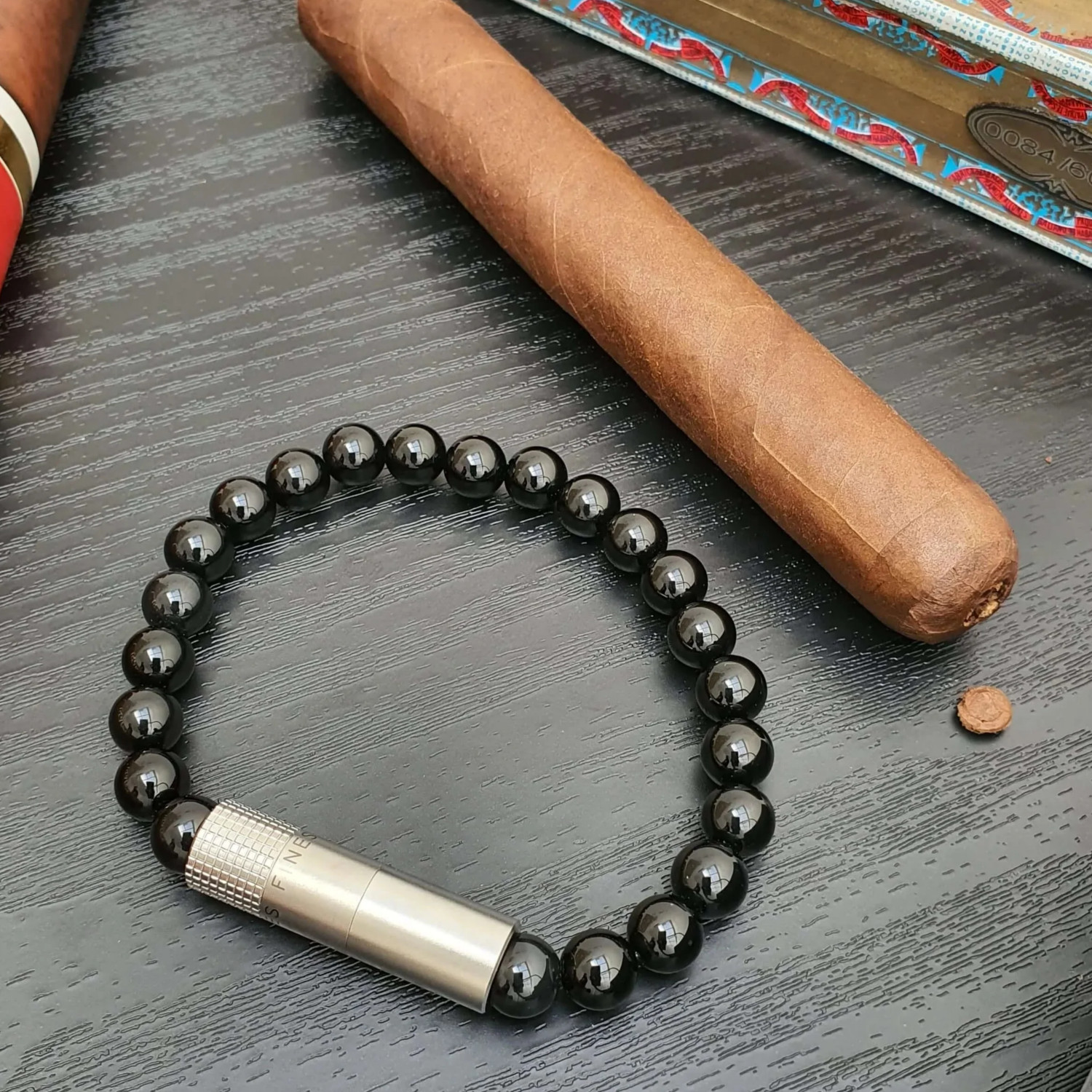 Les Fines Lames Punch Bracelet BRASS ONYX Medium main image 0