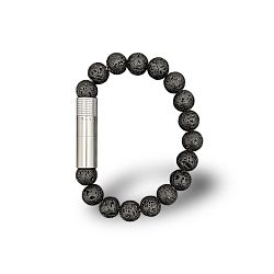 Βραχιόλι με Punch 7mm Les Fines Lames - Steel Lava (10mm Χάντρες) Large