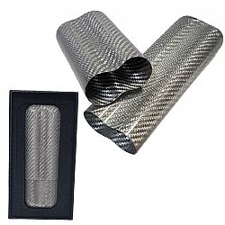 Πουροθήκη Δύο Θέσεων Από Ανθρακόνημα Silver (Carbon Fiber)