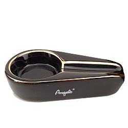 Κεραμικό Σταχτοδοχείο Angelo Μίας Θέσης (Black & Gold)
