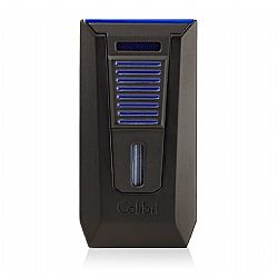 Colibri Slide Double Jet Flame with Cigar Punch Black and Blue