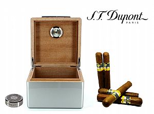 ST Dupont MaxiJet Humidor Grey + 5 Cohiba Robusto